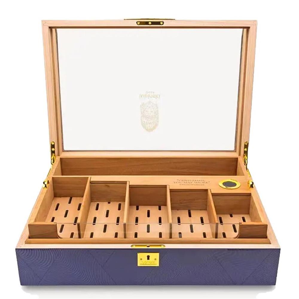 Lubinski Gastro Camlı Humidor Puro Kutusu Mor Lake 200s