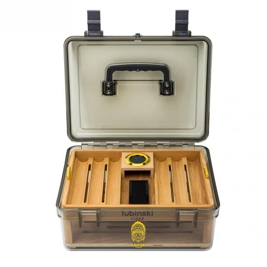 Lubinski Plexi -Sedir Şeffaf Puro Kutusu Humidor 50s
