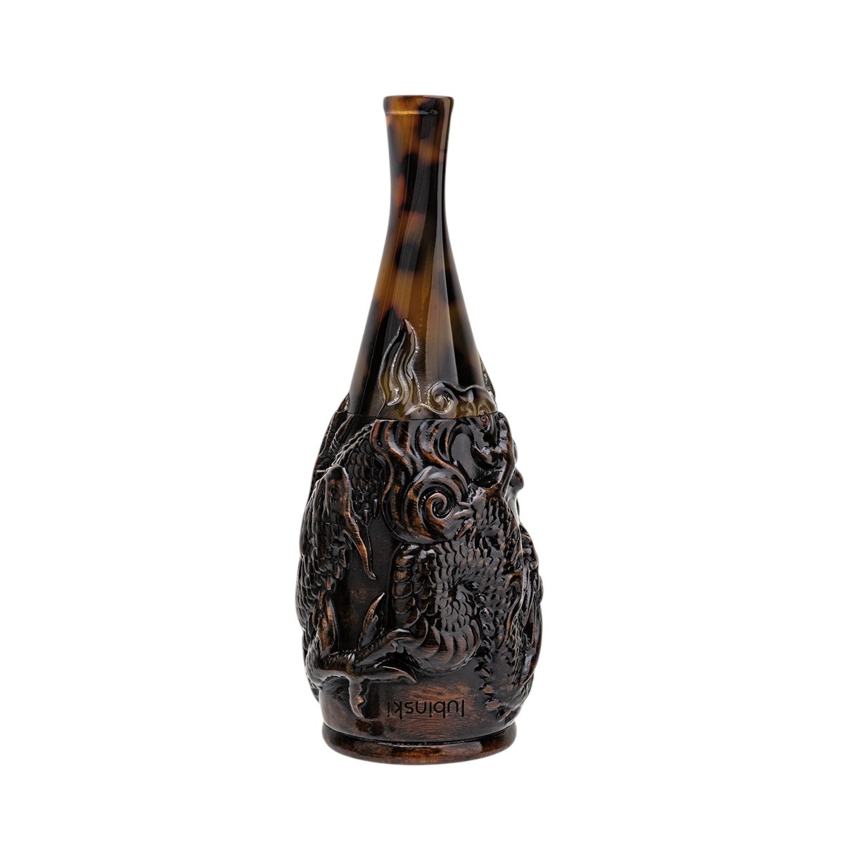Lubinski Yeni 4 Boy Kullanım Briar 9mm Filtreli Carved Dragon Black (38-57 Ring)