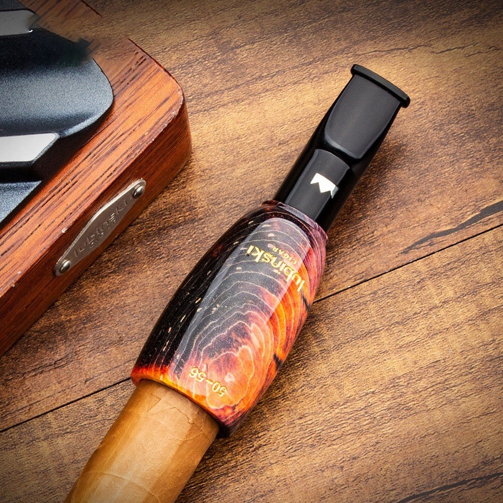 Lubinski Yeni Briar Puro Ağızlığı 8mm Filtreli Flame (40-49 Ring)