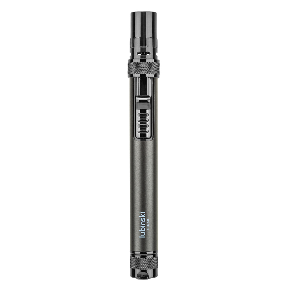 Lubinski Yeni Seri Slim Tek Torch Delicili Ve İğneli Puro Çakmağı Gunmetal