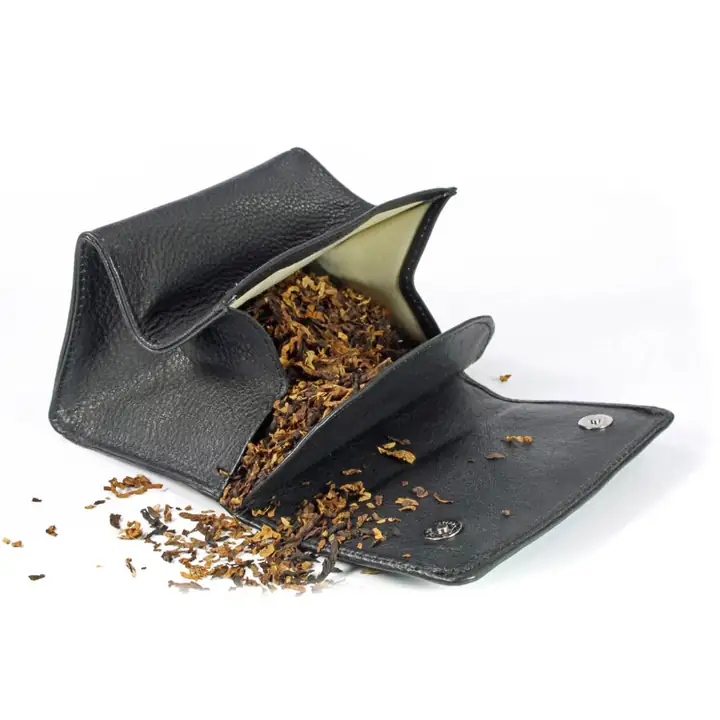 Rattray's Black Knight Tobacco Pouch 2 Siyah Deri Pipo Tütün Kesesi