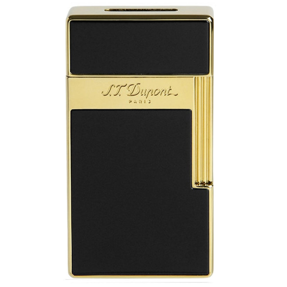 S.T. Dupont Biggy Golden Shiny Black Lacquer Lighter 25002