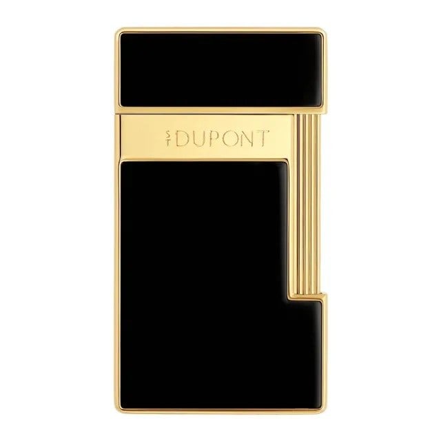 St Dupont Slimmy Golden Shiny Black Lacquer Çakmak 28002