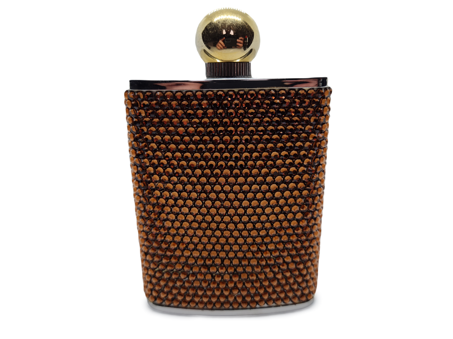 Swarovski Taşlı Kaplı Matara Özel Kapak Brown