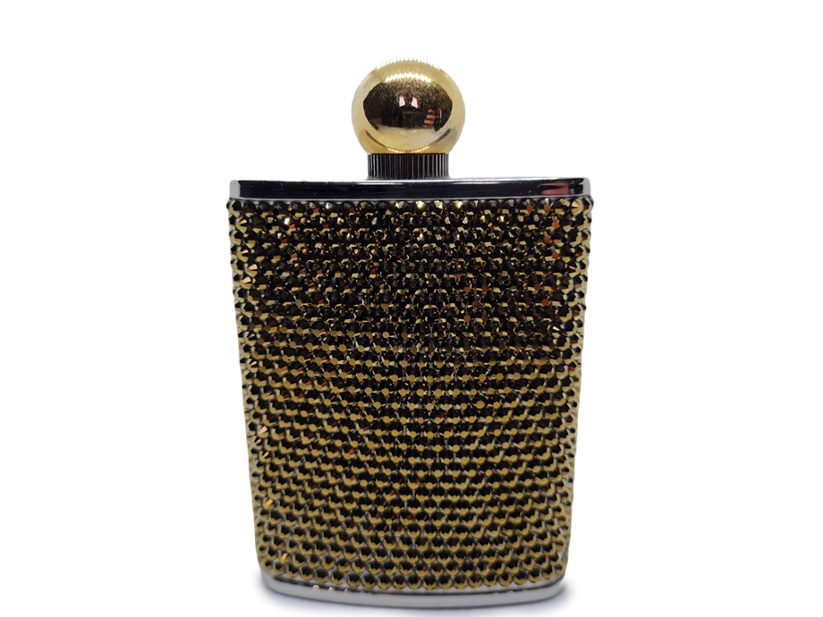 Swarovski Taşlı Kaplı Matara Özel Kapak Gold