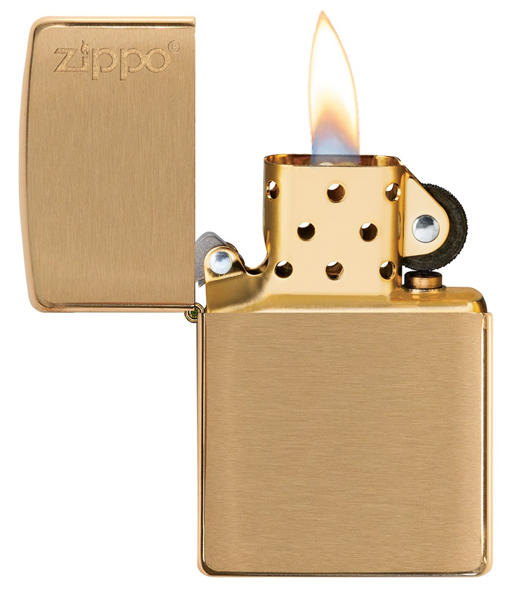 Zippo Brushed Brass Logo Çakmak