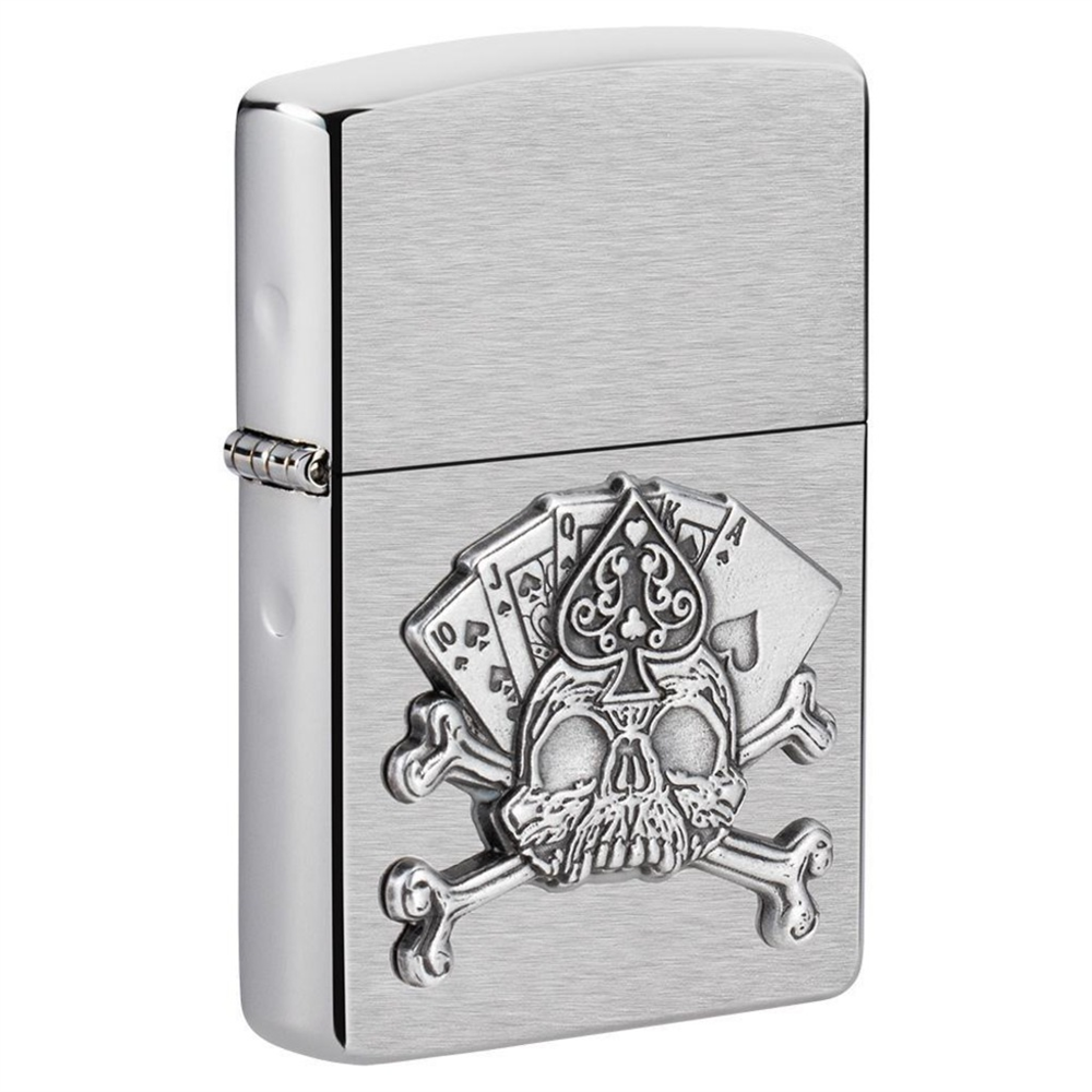 Zippo Card Skull Emblem Çakmak