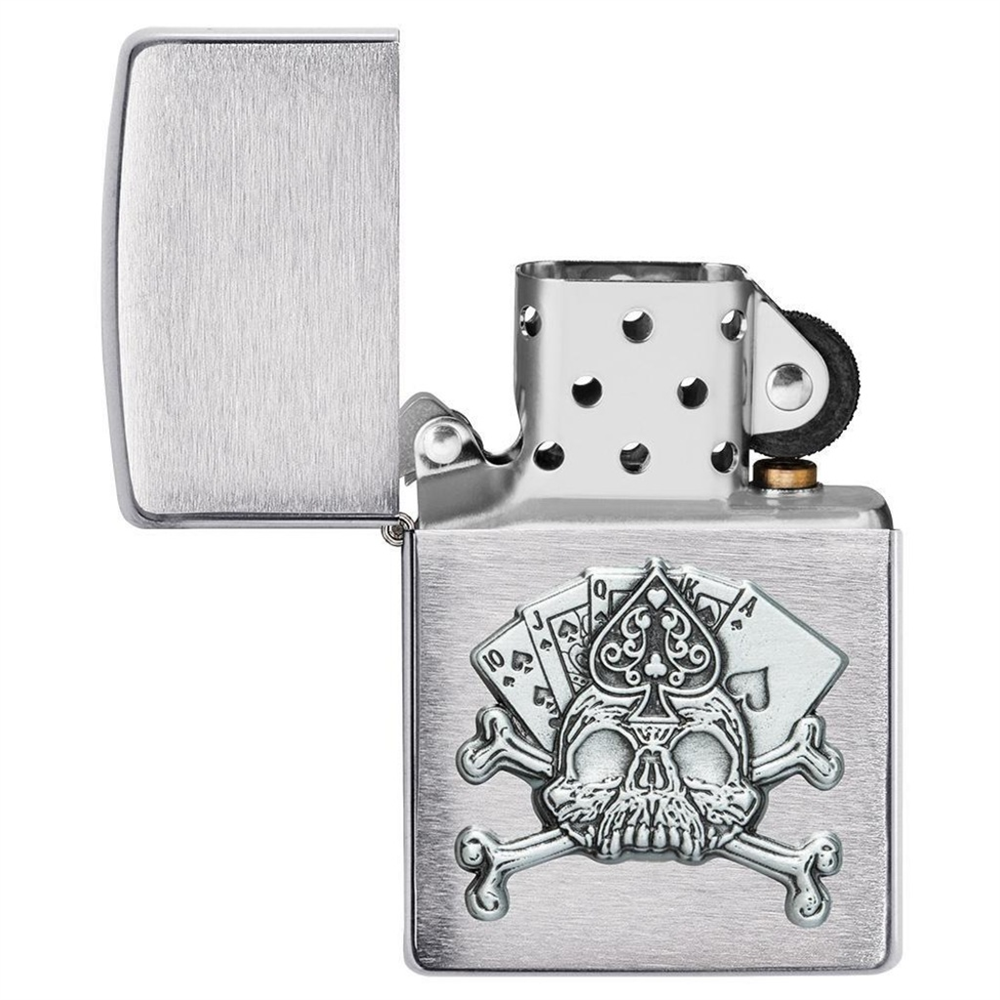 Zippo Card Skull Emblem Çakmak