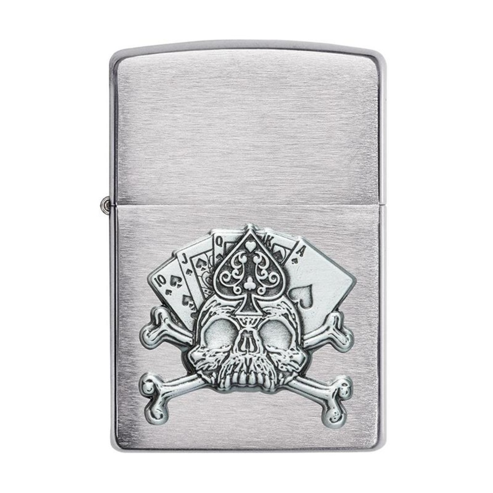 Zippo Card Skull Emblem Çakmak