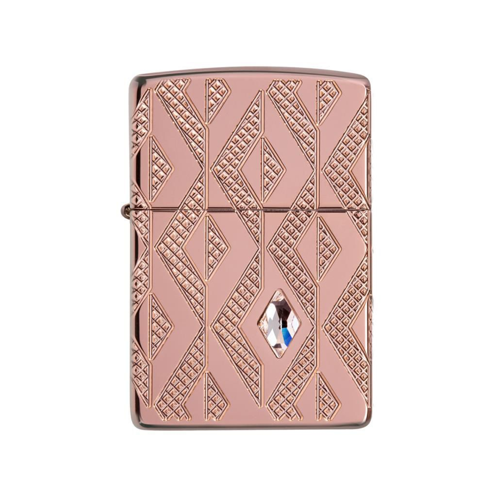 Zippo Geometric Diamond Pattern Design Rose Gold Çakmak