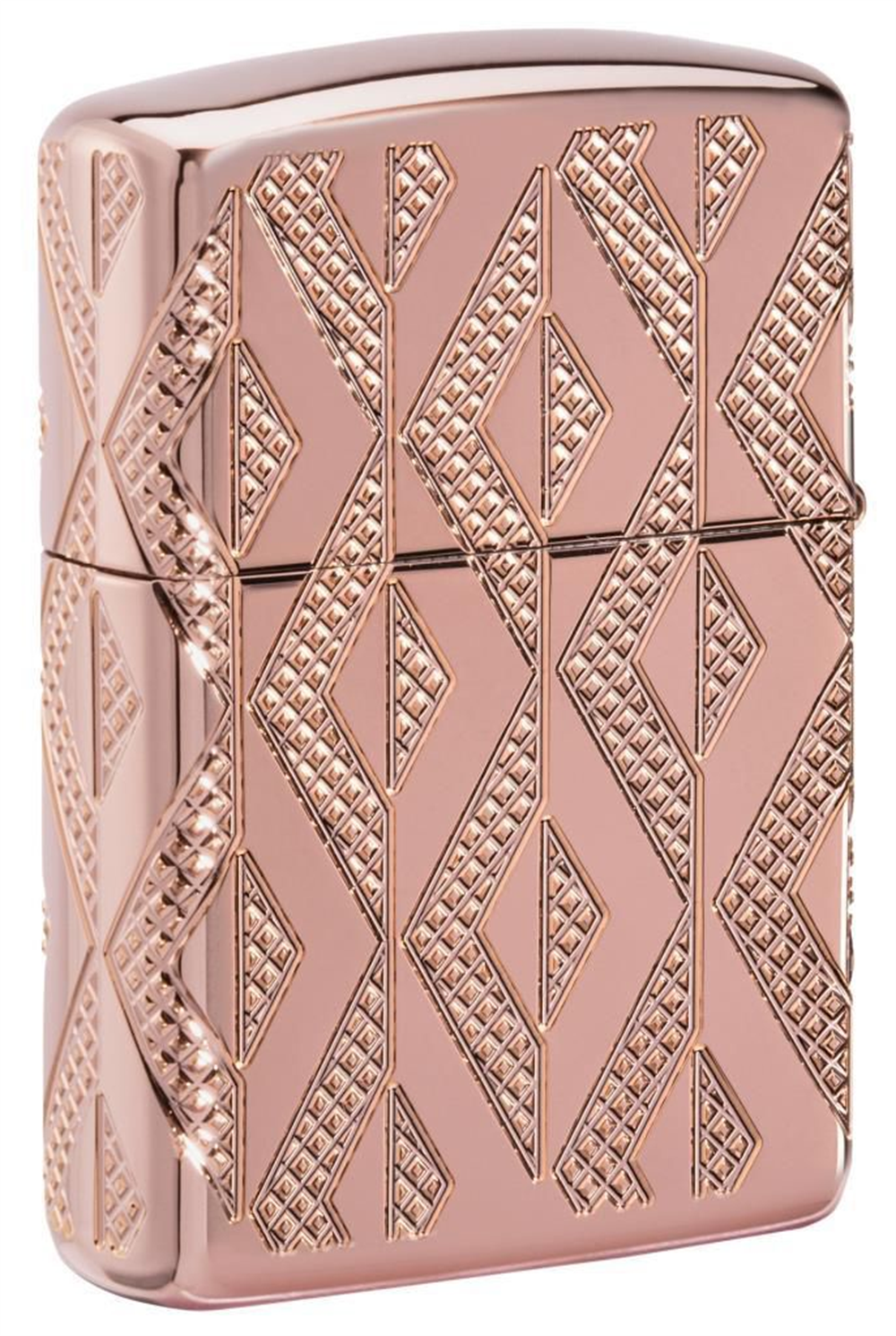Zippo Geometric Diamond Pattern Design Rose Gold Çakmak