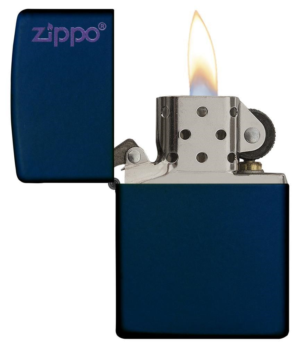 Zippo Navy Blue Matte Logo Çakmak
