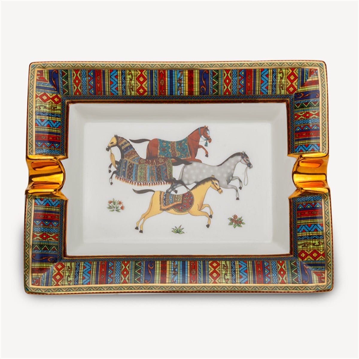 4Horse Porselen Büyük Puro Küllüğü Altın Yol 2li