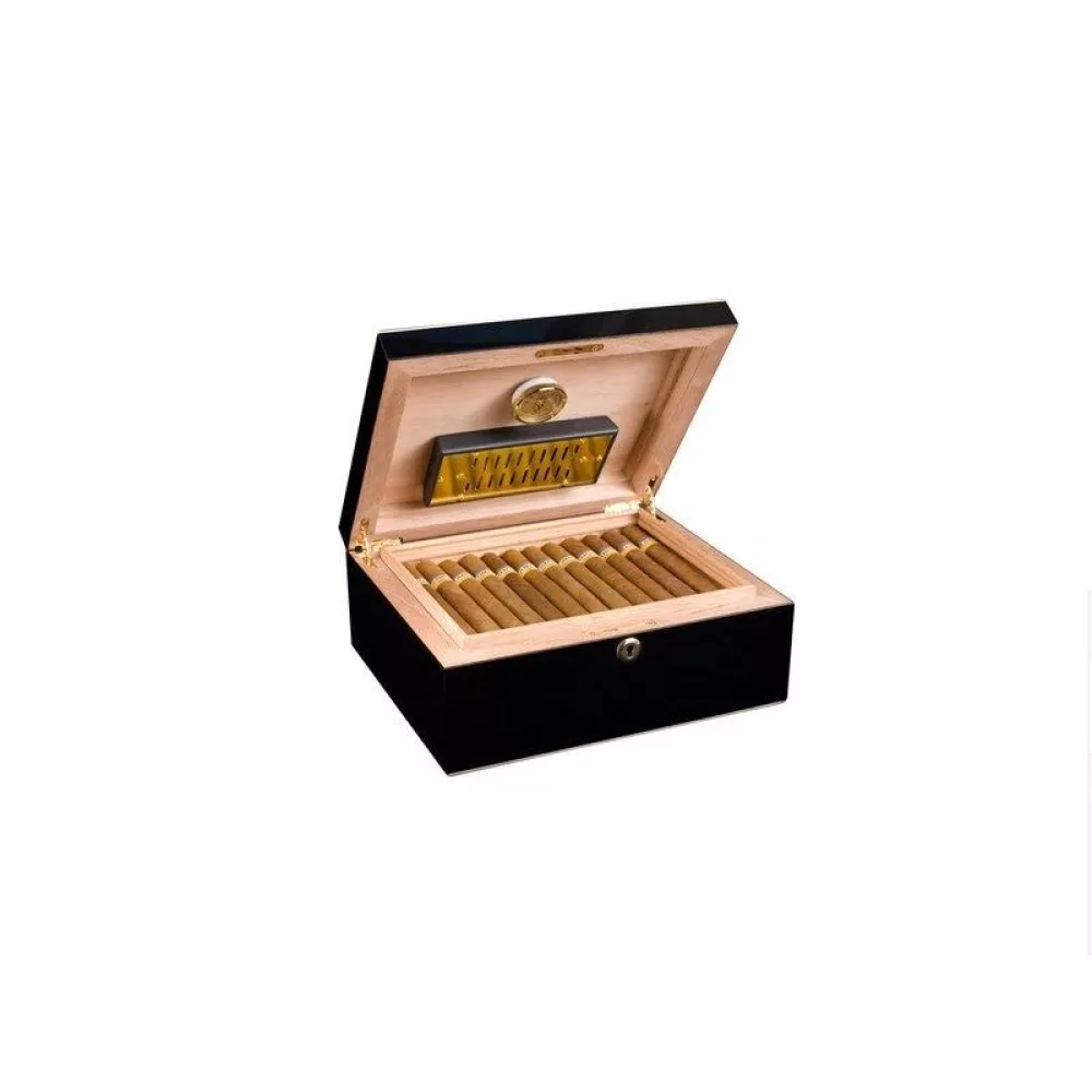 Adorini Milan Deluxe Humidor – Parlak Siyah 75s