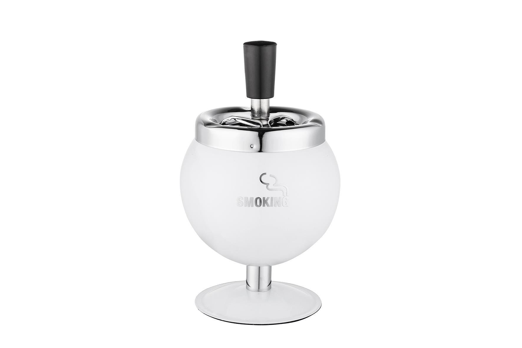 Angelo Bas-Çevir Metal Hazneli Küllük Standlı Beyaz 8 cm