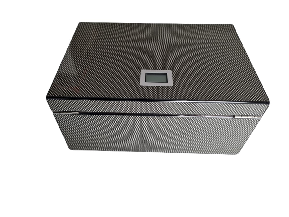 Basic German Humidor Puro Kutusu Dijital Nem Carbon 30's