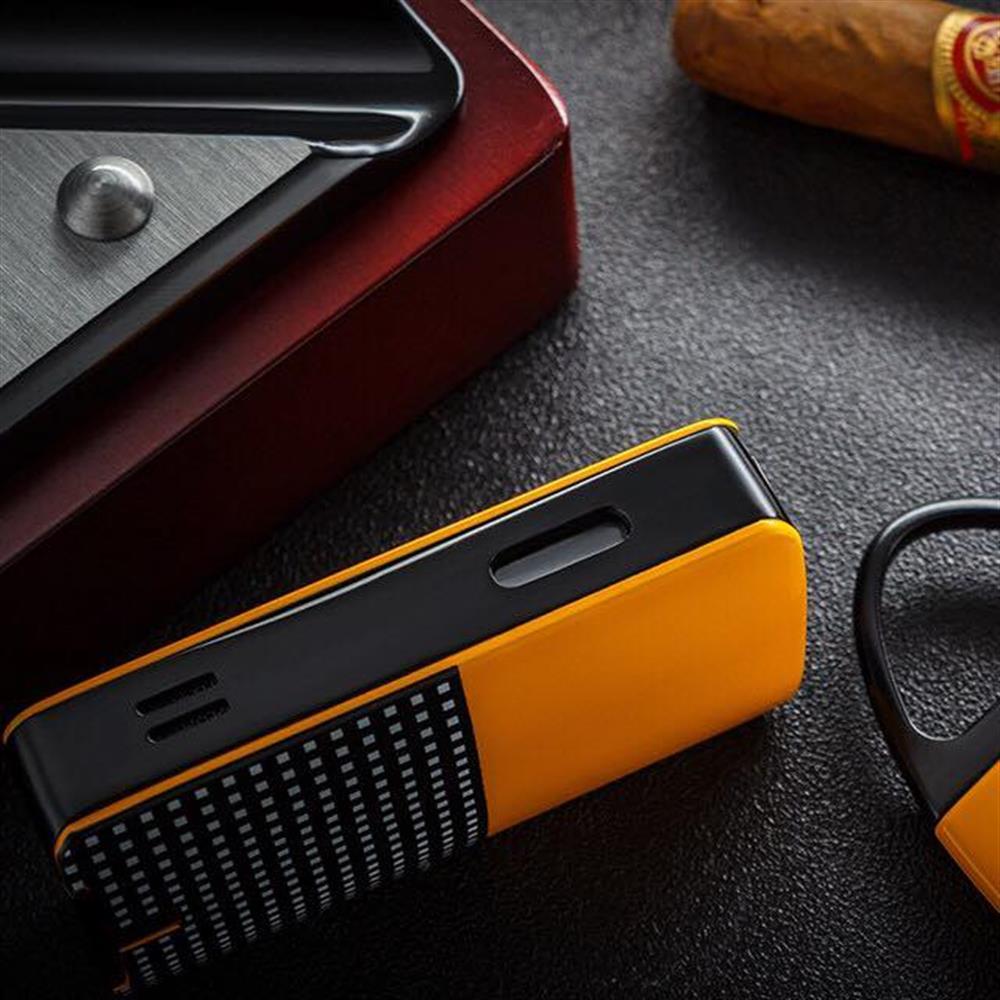 Cohiba Slim 3 Torch Çakmak Ve Kesici Puro Seti Sarı-Siyah