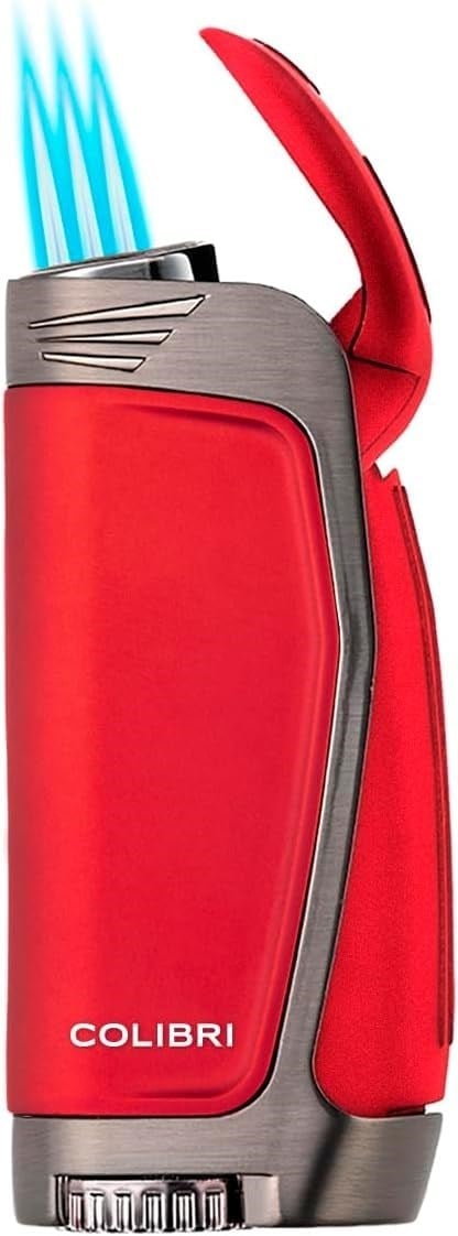 Colibri Enterprise E3 Kırmızı/Gunmetal Gold Üç Torch Puro Çakmağı