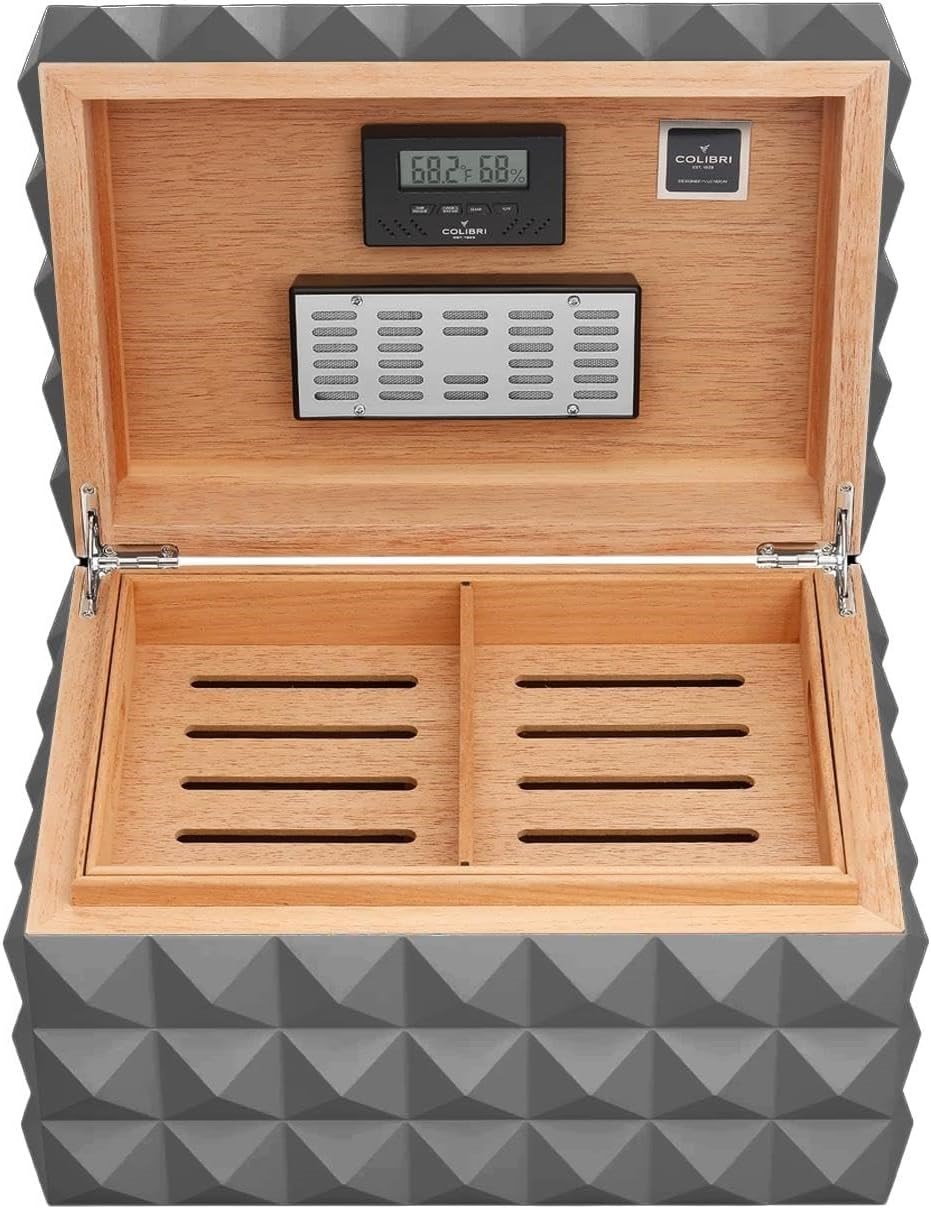 Colibri Grand Quasar Humidor Puro Kutusu HU750T3 Gunmetal 120's