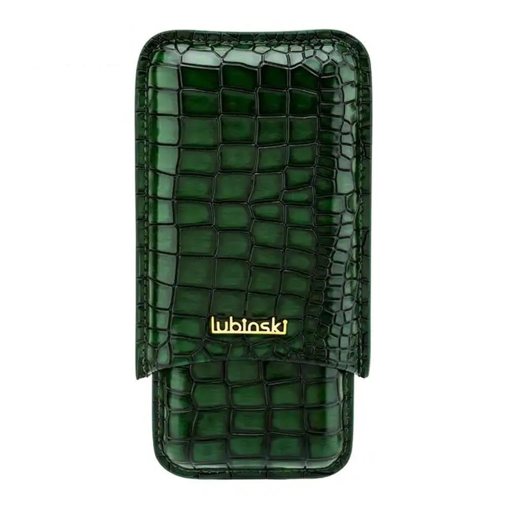 Lubinski Deri 3'lü Puro Kılıfı Yeşil Croco(60 Ring)