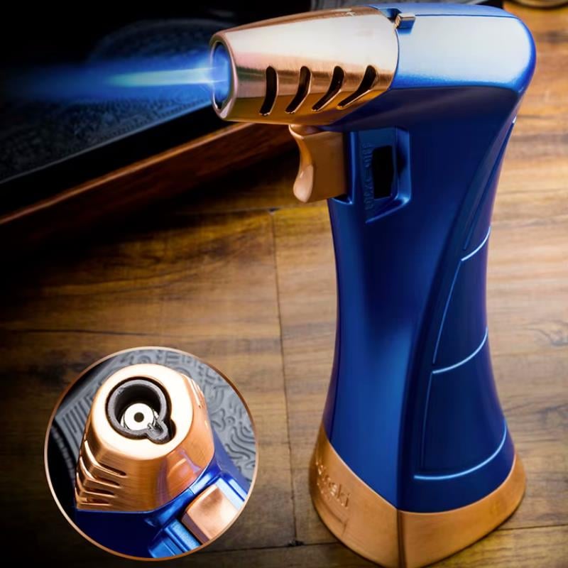 Lubinski New Design Çok Fonksiyonlu Tek Torch Büyük Masa Tipi Puro Çakmağı Blue