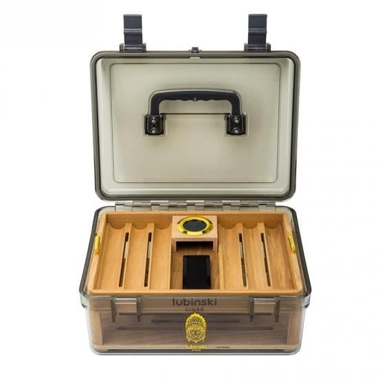 Lubinski Plexi -Sedir Şeffaf Puro Kutusu Humidor 50s