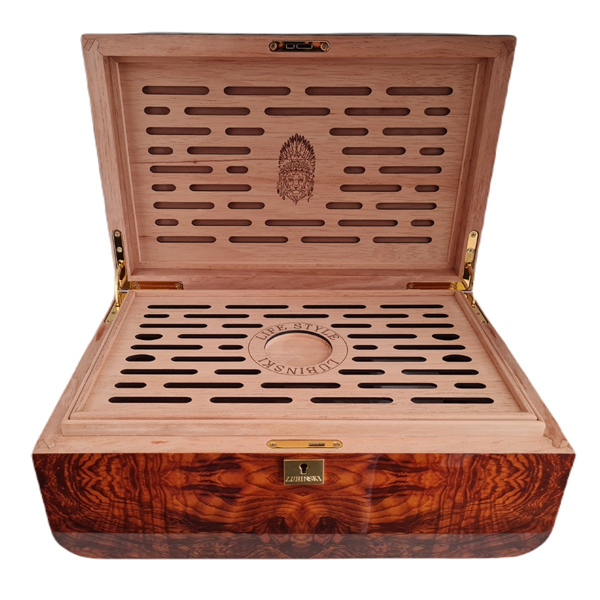 Lubinski Special Edt. Cedar Tepsili Puro Kutusu Humidor Kahve 100s