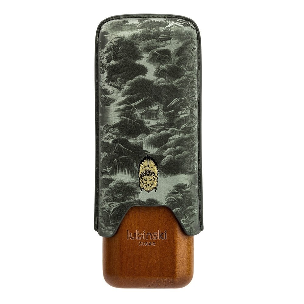 Lubinski Special Edt. Mikrofiber Deri İkili Sedirli Puro Kılıfı - Green(62 Ring)