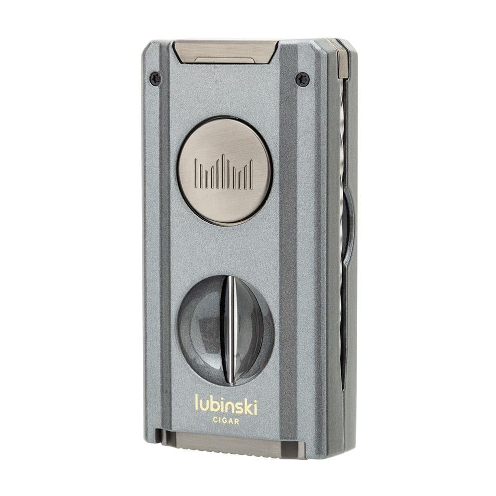 Lubinski Yeni Seri Dahili V-Cutter Delicili ve İğneli Çift Torch Puro Çakmağı Grey