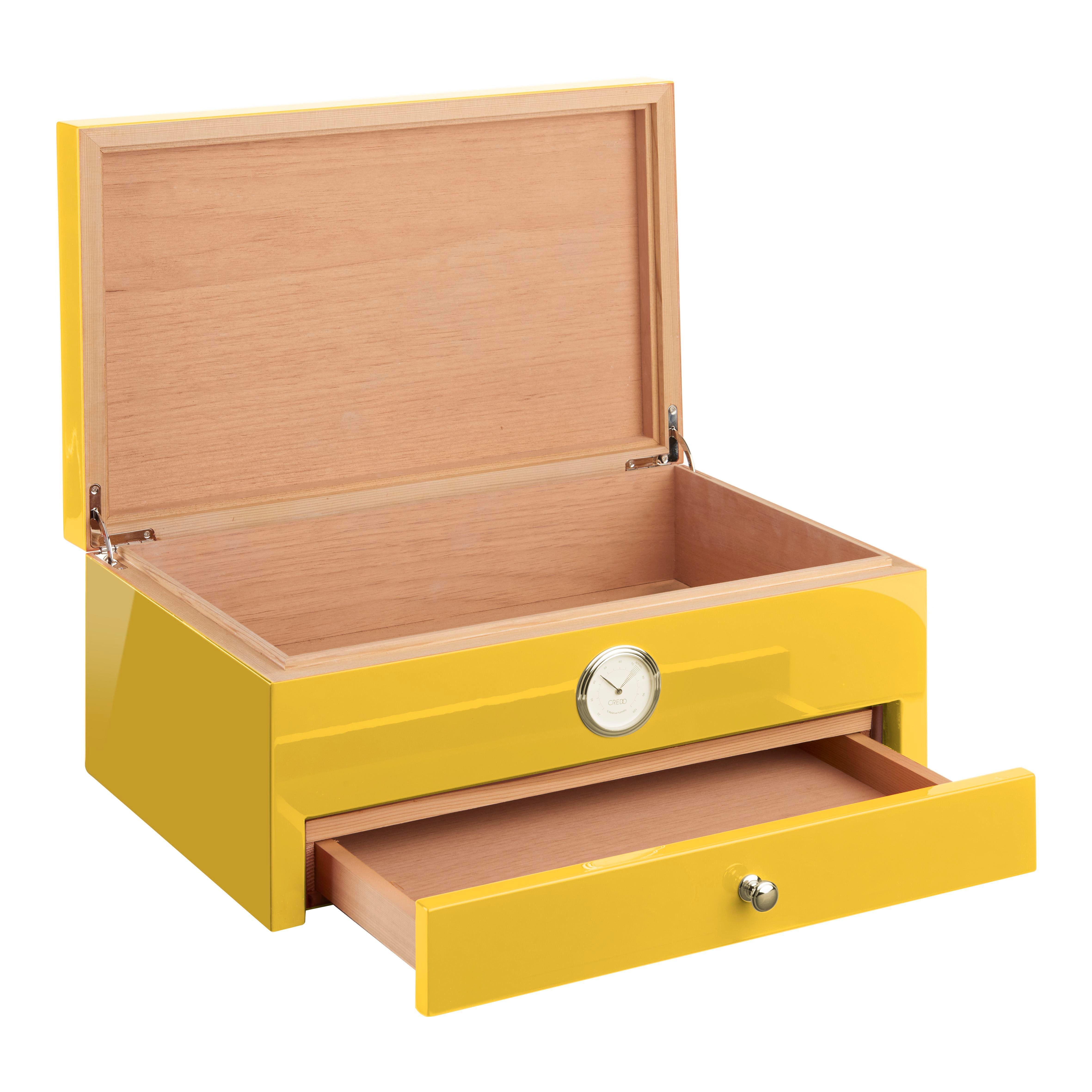 Morici Collection Italy Handmade Humidor Puro Kutusu - Roma Collection- Special Club Edition- Yellow - 100's