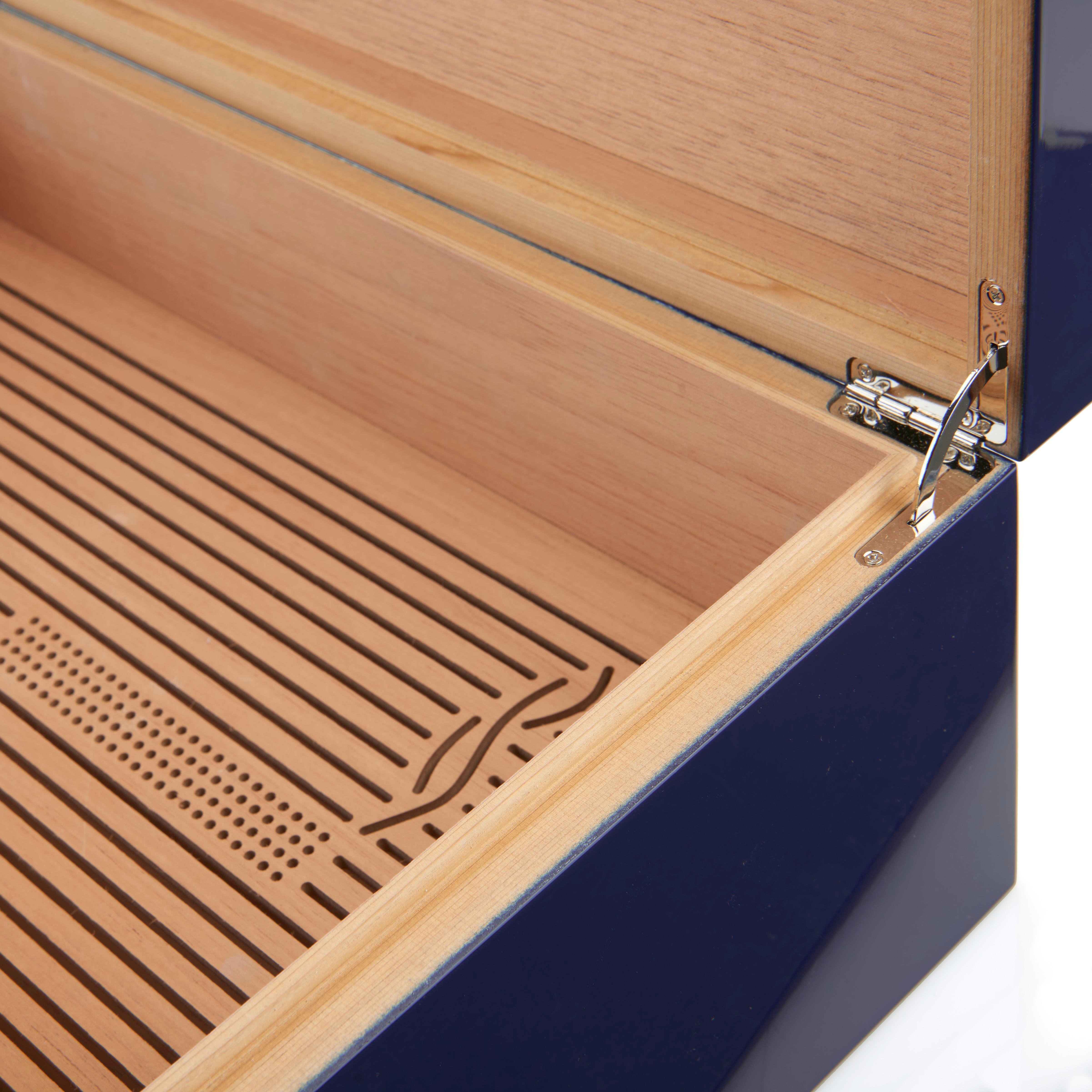 Morici Collection Italy Handmade Humidor Puro Kutusu - Roma Collection- Special Club Edition- Blue - 100's