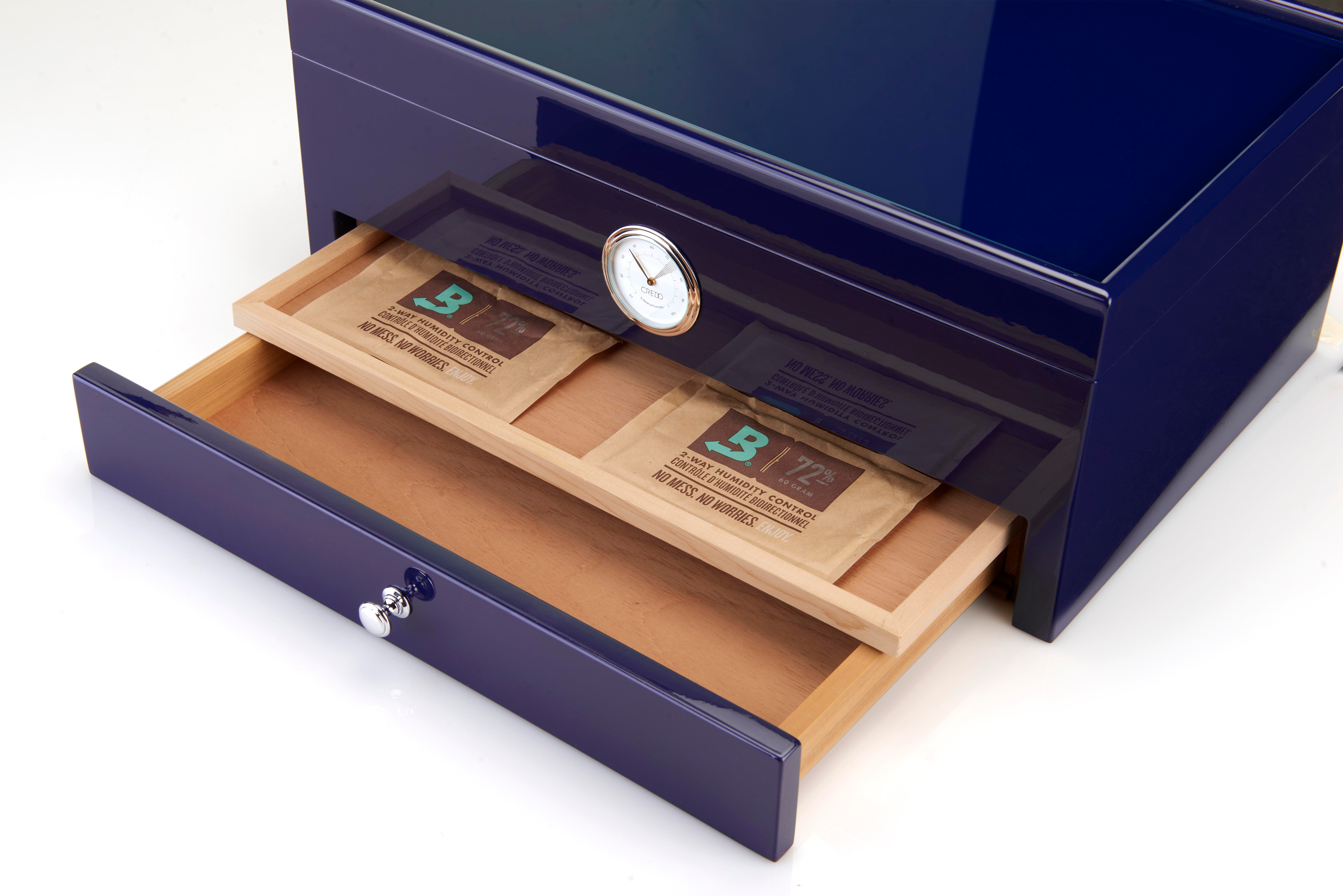 Morici Collection Italy Handmade Humidor Puro Kutusu - Roma Collection- Special Club Edition- Blue - 100's