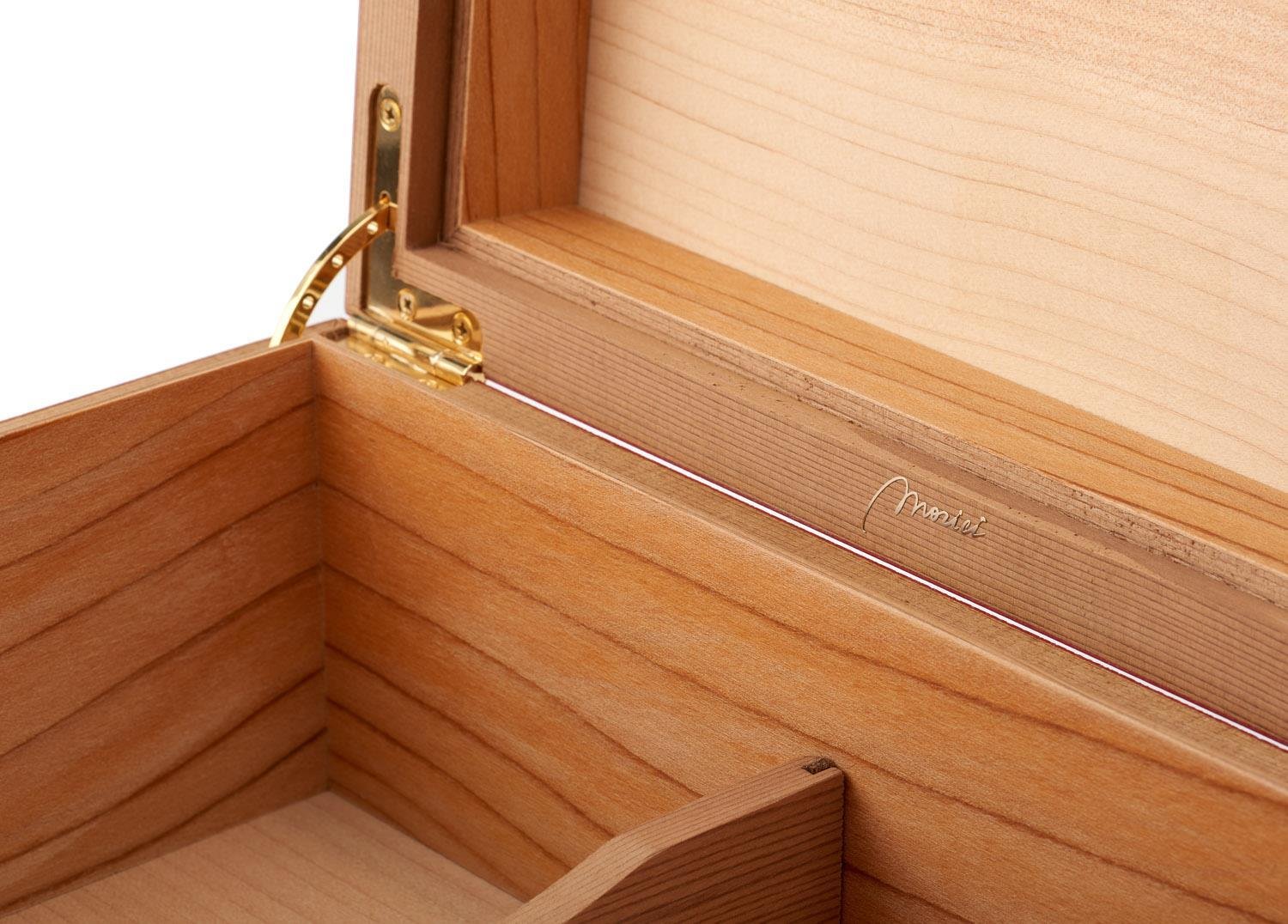 Morici Collection Italy Handmade Humidor Puro Kutusu - Roma Collection- Orange Veined- 50's