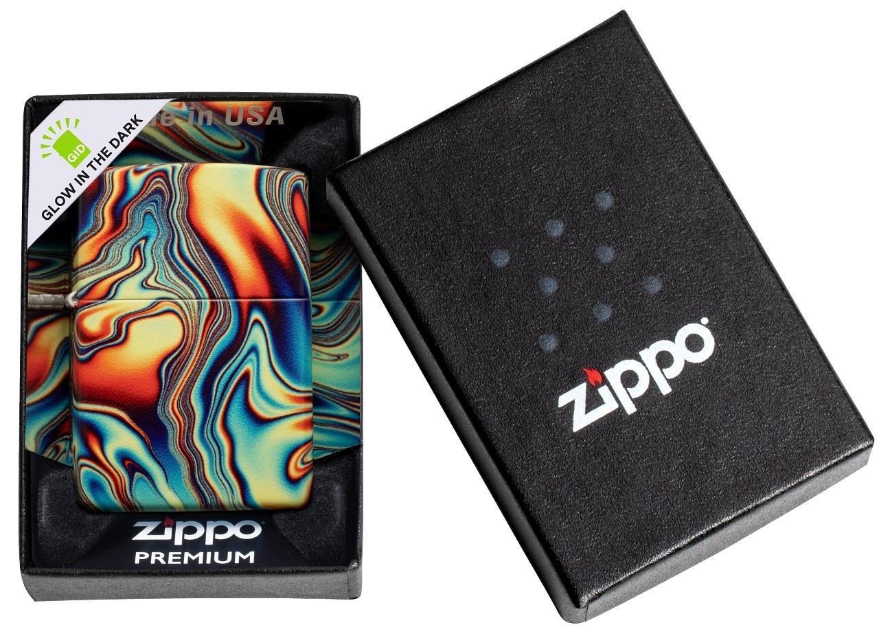 Zippo Glow In The Dark Colorful Swirl Pattern Çakmak