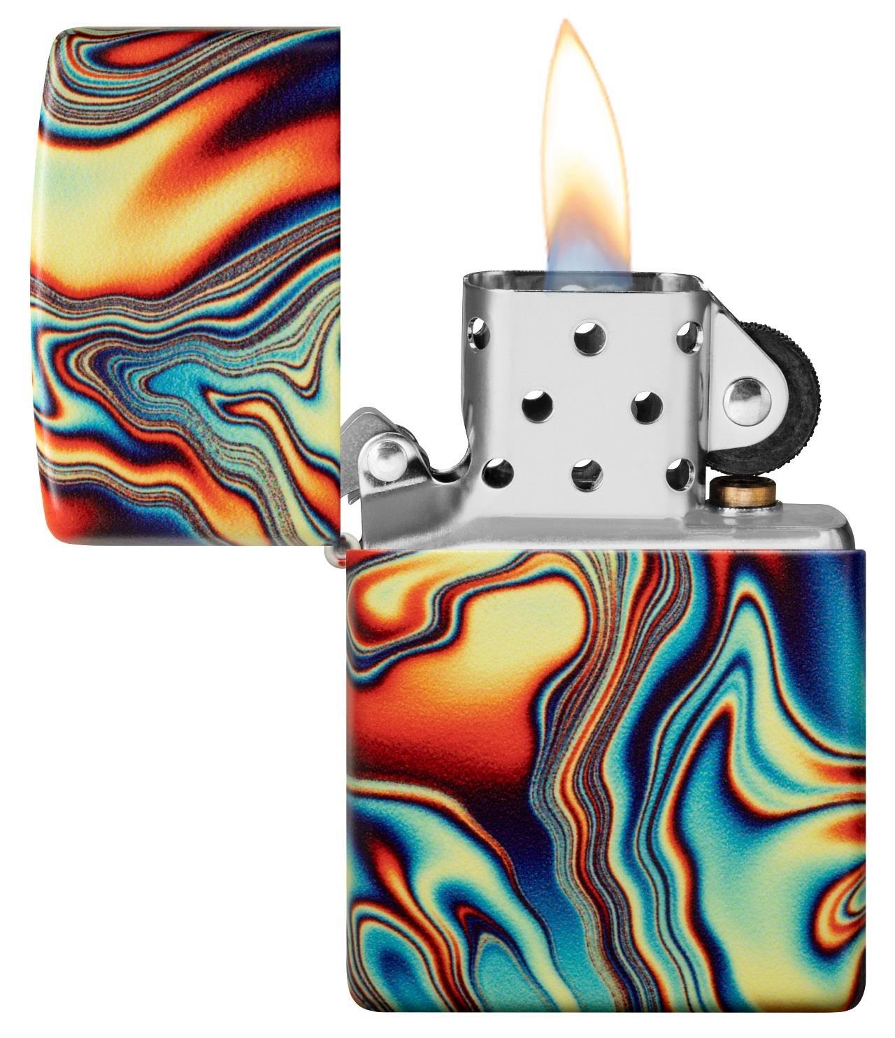 Zippo Glow In The Dark Colorful Swirl Pattern Çakmak