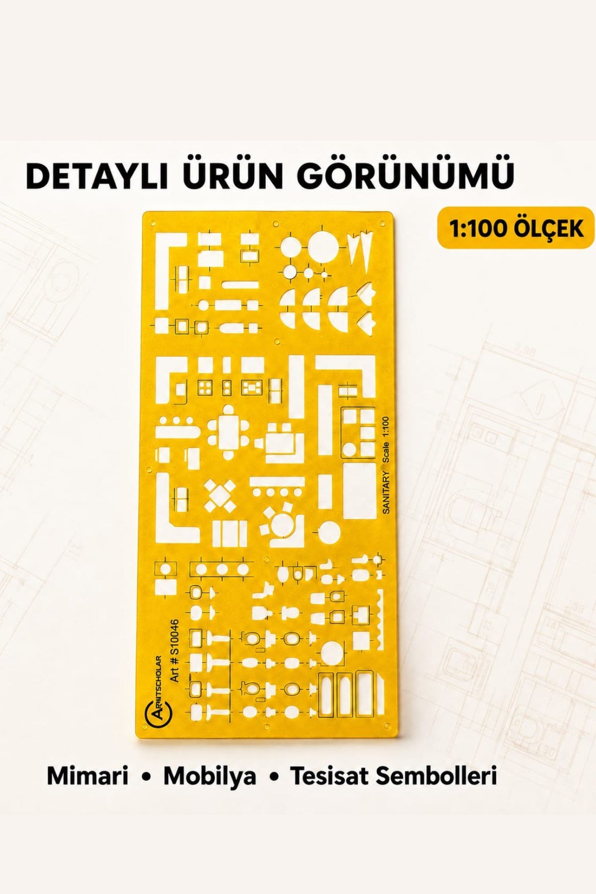 1:100 Mimari Şablon, Mobilya Tesisat Şablonu