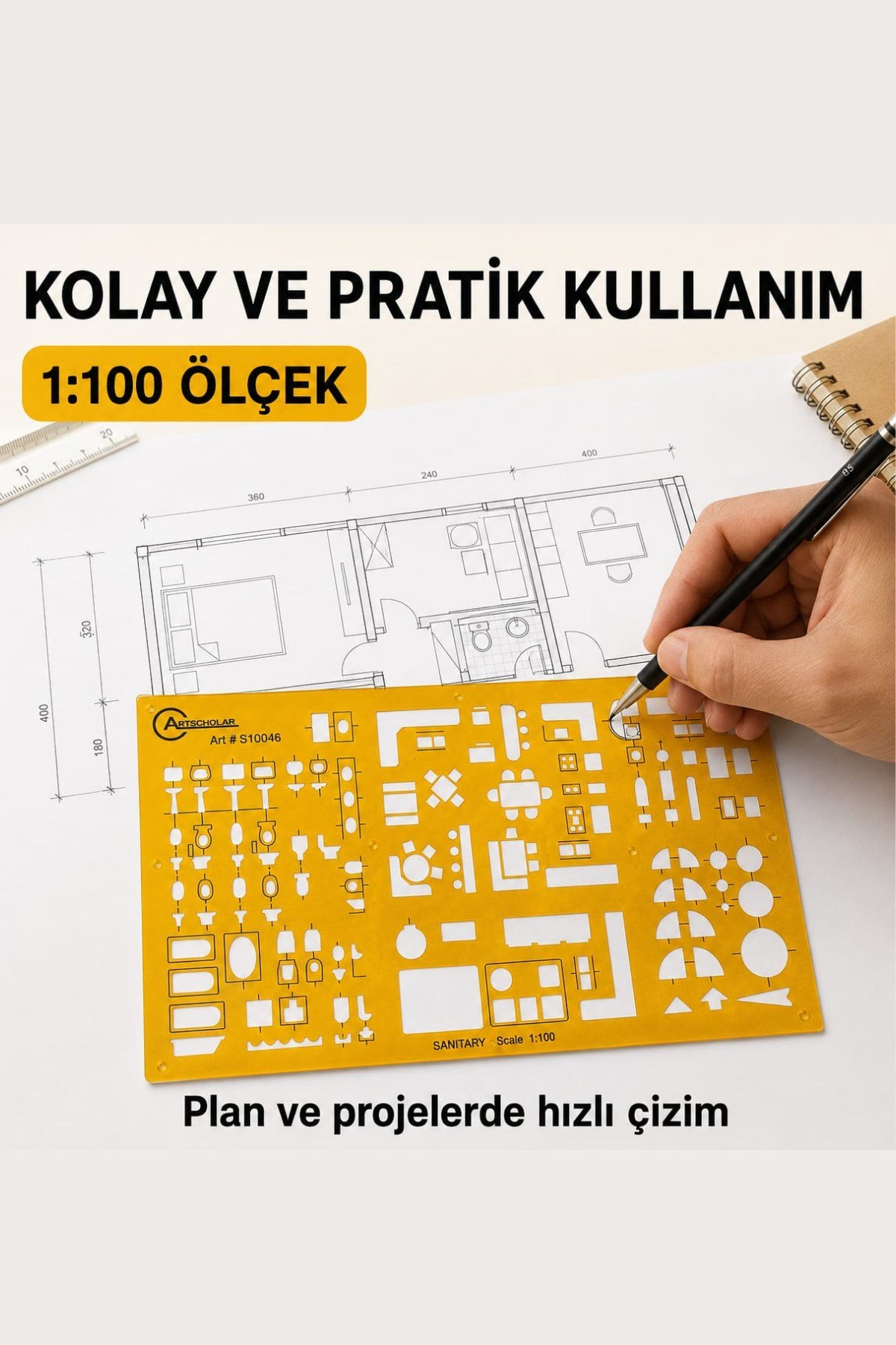 1:100 Mimari Şablon, Mobilya Tesisat Şablonu