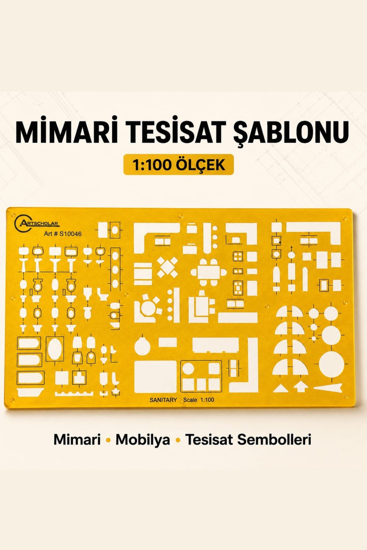 1:100 Mimari Şablon, Mobilya Tesisat Şablonu