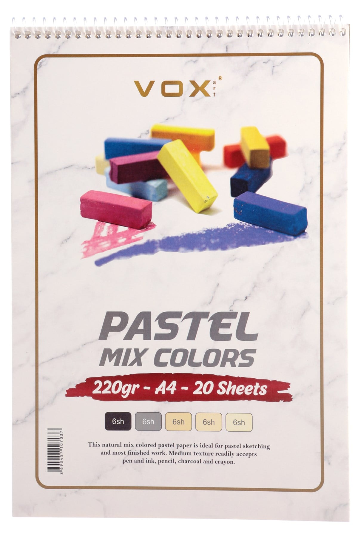 220 gr Pastel Boya Defteri 5 Renk -  A4 - 20 Yaprak