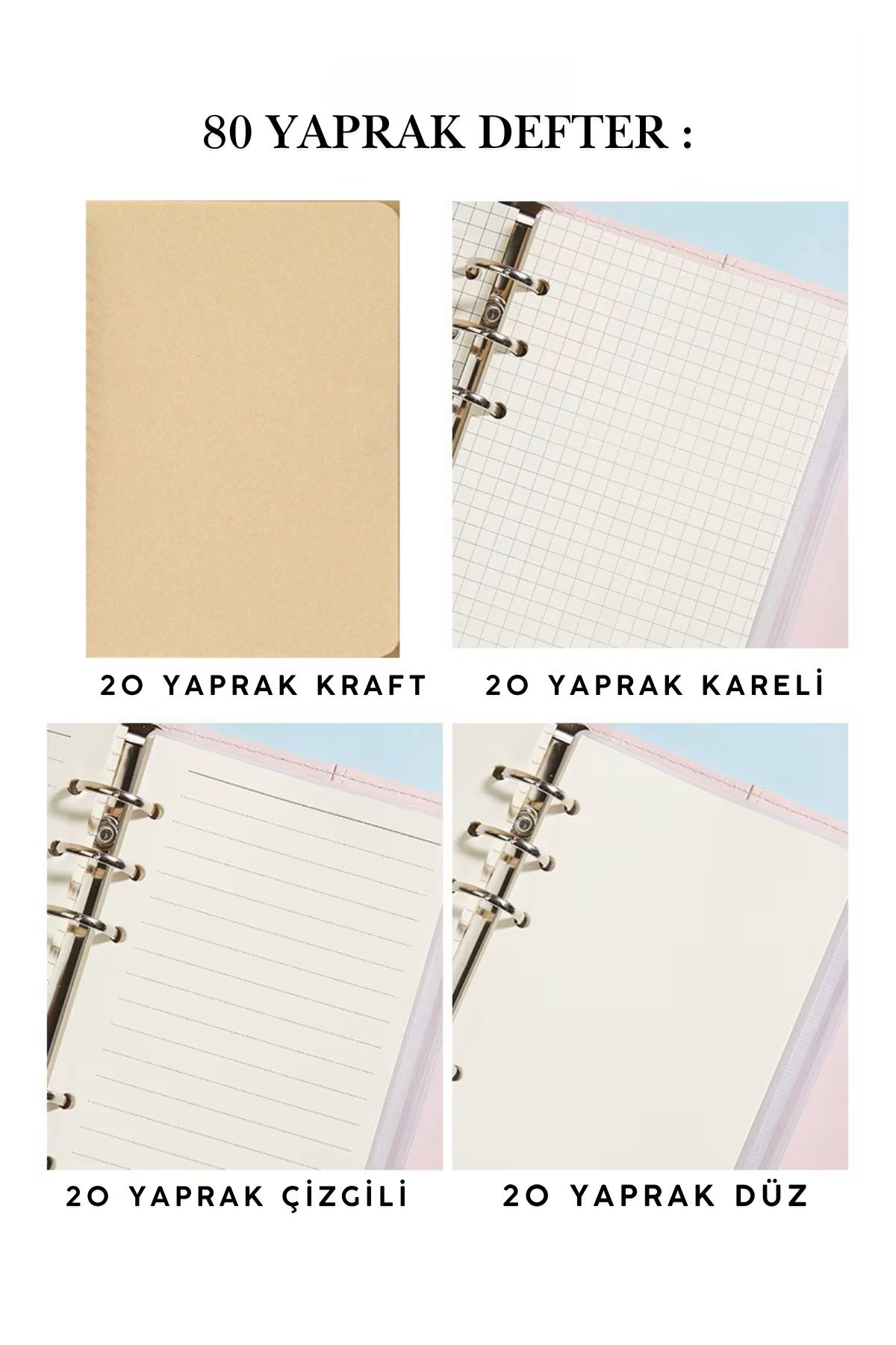 2'li Organizer (Ajanda) Not Defteri, 13*19 cm, 80 Yaprak (90gr)