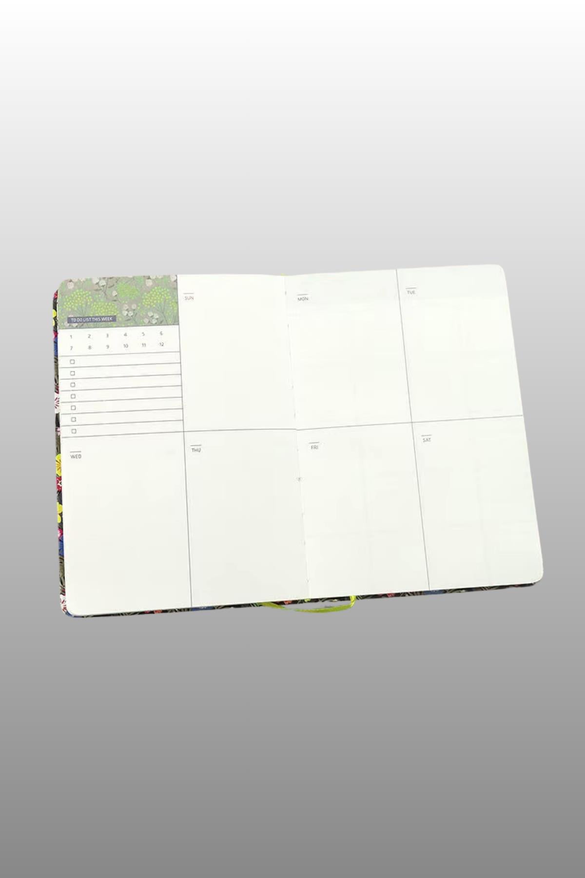 2'li Set Haftalık Planlayıcı Journal Not Defteri, 13*19cm 192 Sayfa-80gr Sert Kapak