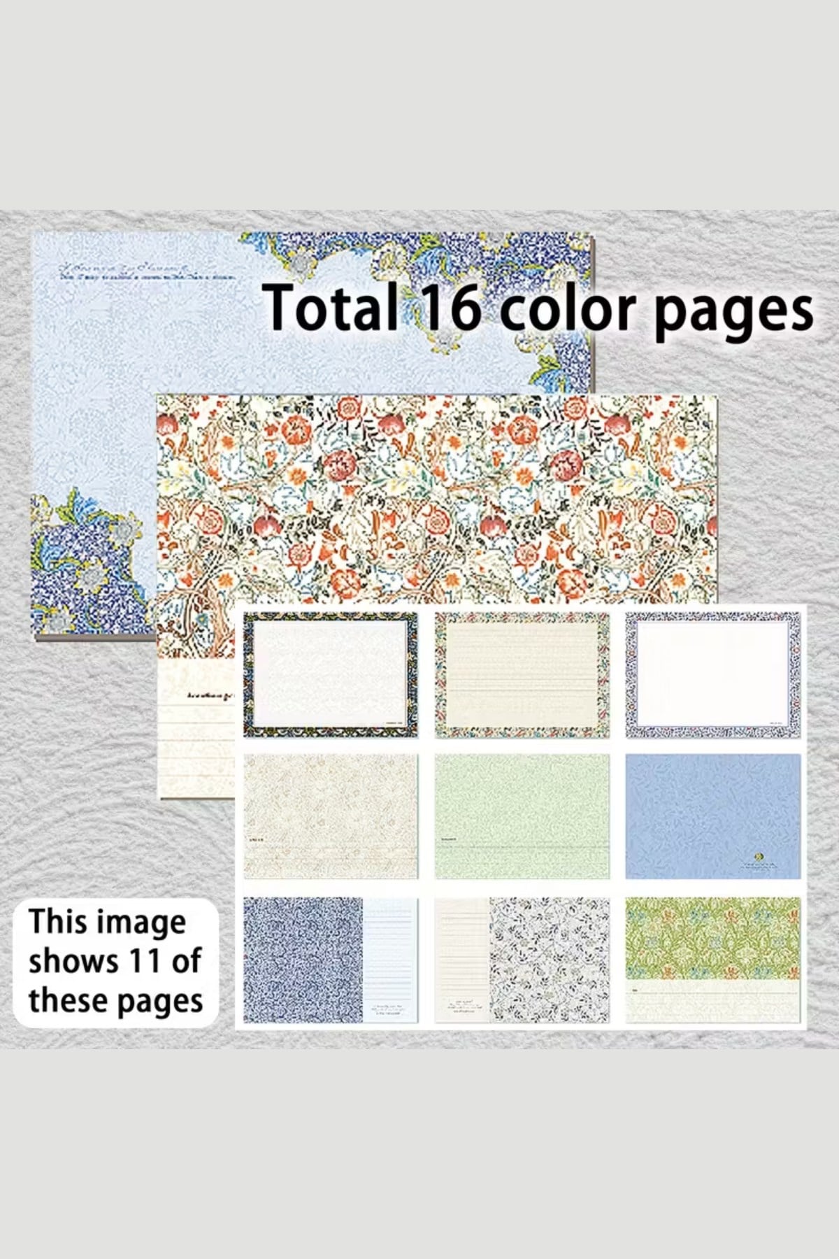 2'li William Morris Journal Not Defteri, 14*21cm 256 Sayfa, 100gr Desenli Kağıtlar
