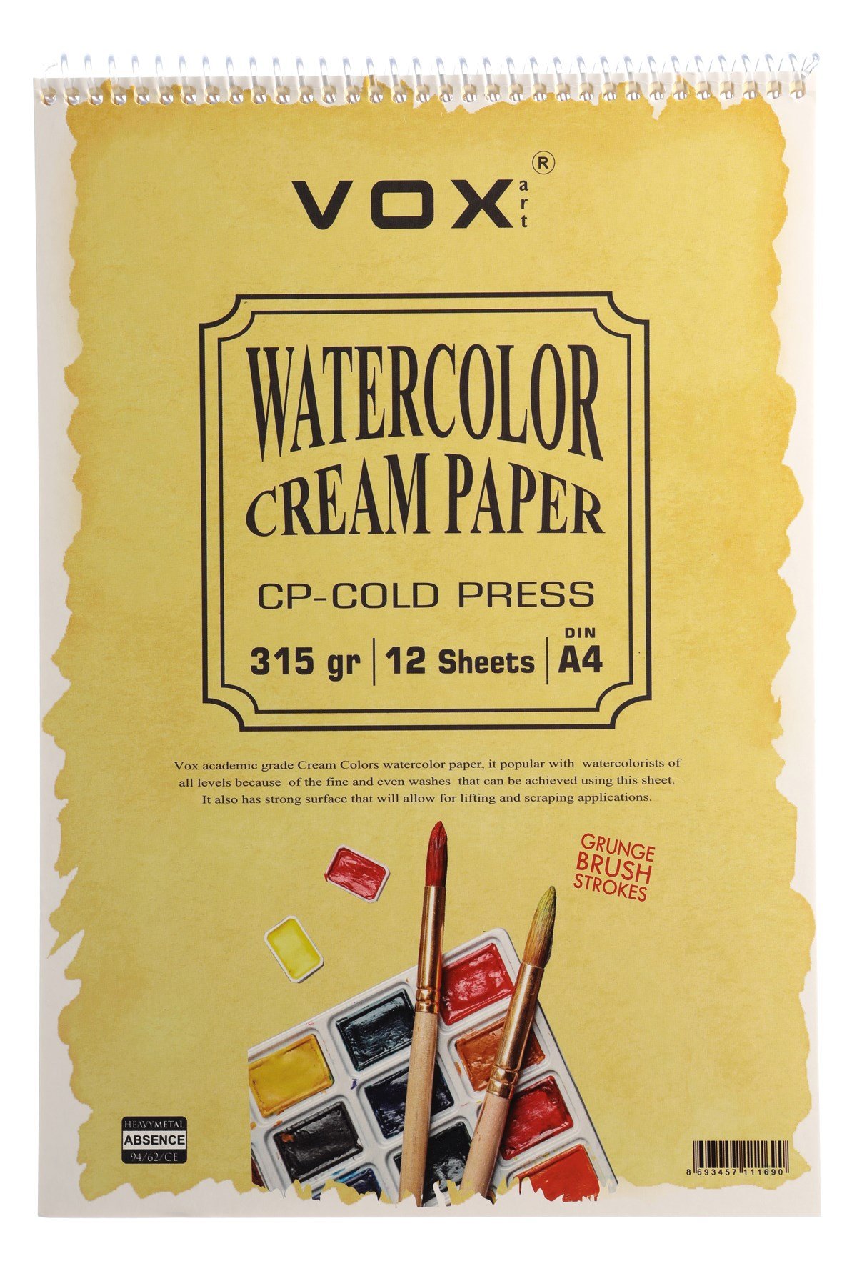 315 gr Krem Suluboya Blok - Cold Press -A4 - 12 Yaprak