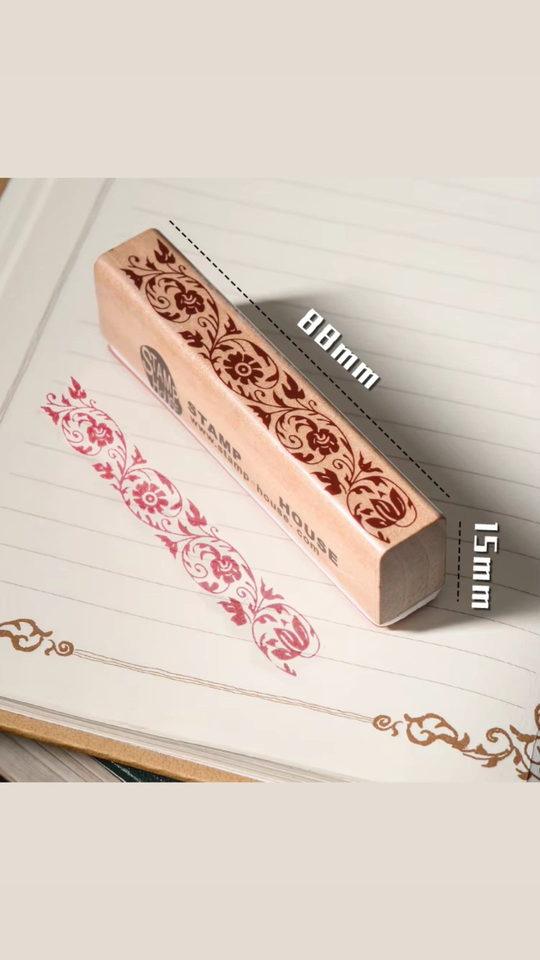3'lü Ahşap Damga Seti, 9 cm*1,5cm (2 adet Damga ve 1 ad.Istampa)