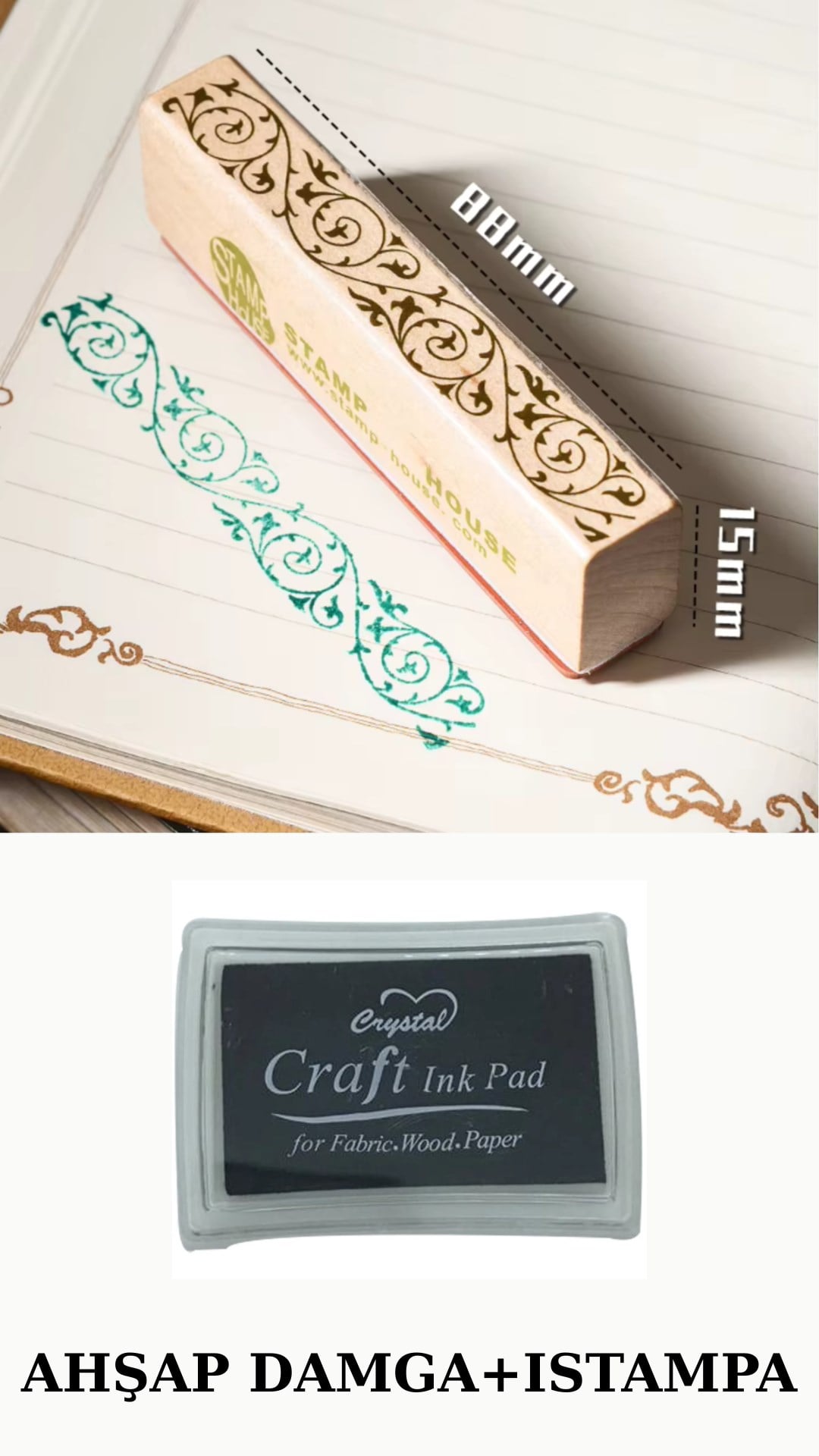 Ahşap Damga ve Istampa 9 cm*1.5 cm