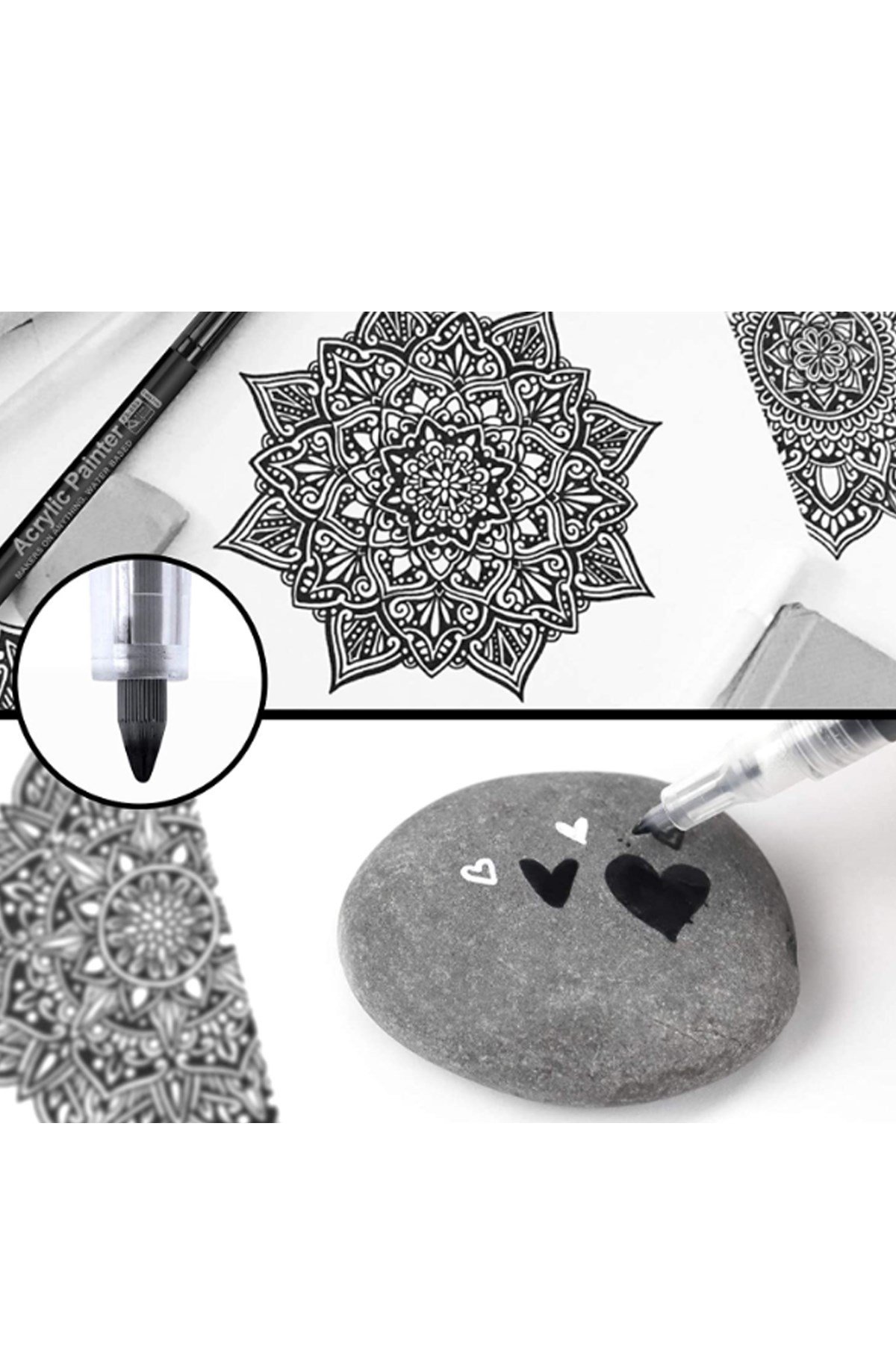 Akrilik Kalem 2'li Set - Yazı çizgi genişliği: 0.7mm S/B