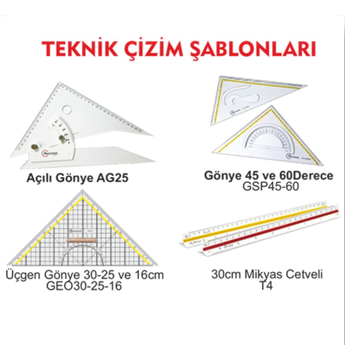 ArtScholar- Harita Cetveli Açı Ölçerli (SG49)