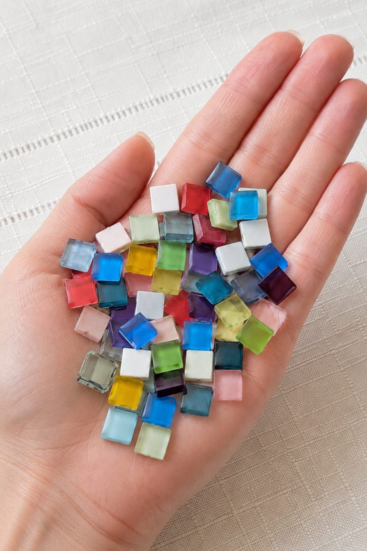 Cam Mozaik Taşı 1*1cm 200 Adet Karışık Renkler