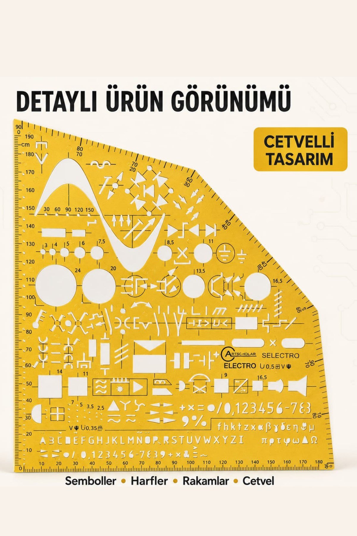 Elektrik Şablonu & Elektronik Çizim Şablonu 20*20 cm